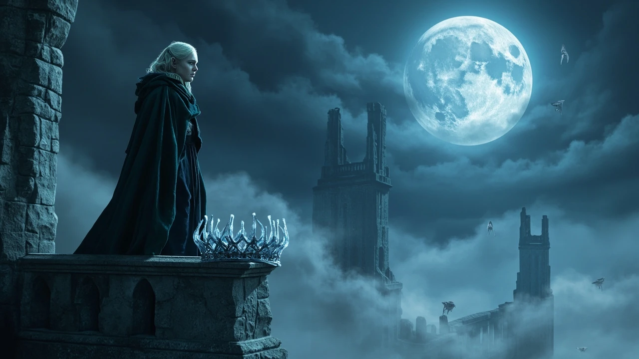 Lunar sorceress character scene representing the ranni questline in Elden Ring