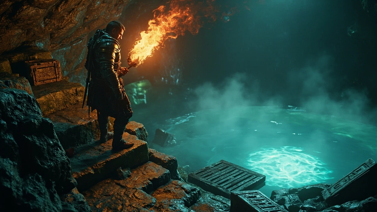 Diablo 4 character standing before a hidden spring during a side quest